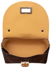 Elie Beaumont Suede Mini Bambou Taske - Mørk Chokoladebrun