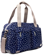 Roka Gatwick Small Genbrugslærred Duffle Bag - Navy Polka Dot