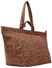 Roka Marylebone Stor bomuldslærred Oversized mulepose - Mini Leopard Brun