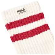 Roka Windsor Stripe Crew Sokker - Tranebærrød