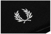 Fred Perry Classic Merino Wool Beanie - Sort/Snehvid