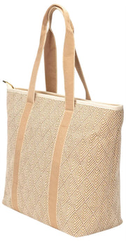 Elie Beaumont Summer Tote Bag - Guld Geometrisk Basketweave