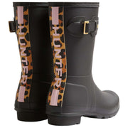 Hunter Original Short Leopard Backstrap Wellington Støvler - Sort/Beige