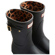 Hunter Original Short Leopard Backstrap Wellington Støvler - Sort/Beige