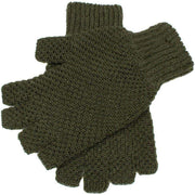 Dents Lanber Tuckstitch Half Finger Shooting Gloves - Olive
