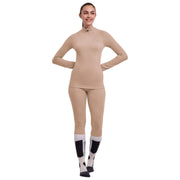 Falke langærmet uld Tech Regular Fit Zip Shirt - Straw Beige