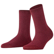 Falke Shiny Rib Sokker - Mahogni Brun