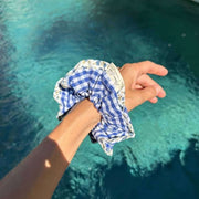Moon Nude Spring Scrunchie - Blå/Hvid/Grøn