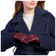Isotoner 3 Point Smartouch Læderhandsker - Burgundy