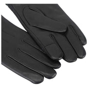 Isotoner Premium Ribstrikkede Læderhandsker - Sort