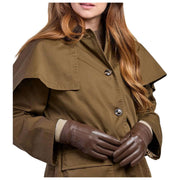 Isotoner Premium Rib Strik Manchet Læderhandsker - Brun