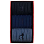 London Sock Company Simply 3-pars sokkebokssæt - blå