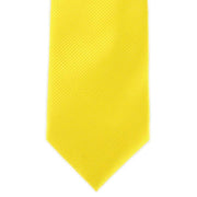 Michelsons of London Plain Rib Polyester Tie - Yellow