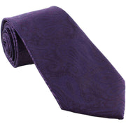 Michelsons of London Tonal Polyester Paisley Pocket Square and Tie Set - Purple