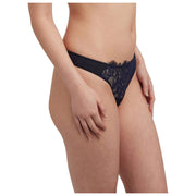 Skarlett Blue Entice Front Lace Thong - Sort/Midnight Navy