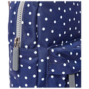 Roka Willesden Large Genbrugt Canvas Crossbody Taske - Navy Polka Dot