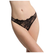 Skarlett Blue Entice Front Lace Thong - Sort Leopard Print