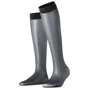 Falke Glitter 30 Denier Knæhøje sokker - Sort/Sliver