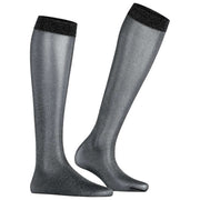 Falke Glitter 30 Denier Knæhøje sokker - Sort/Sliver