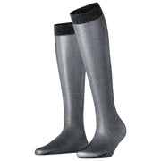 Falke Glitter 30 Denier Knæhøje sokker - Sort/Sliver