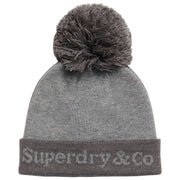 Superdry & Co Athletic Essentials Logo Strik Beanie Hat - Glacier Marl Grey
