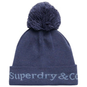 Superdry & Co Athletic Essentials Logo Strik Beanie Hat - Mariner Navy