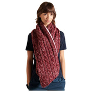 Superdry & Co Tweed Cable Snood - Burgundy Red