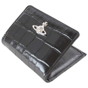 Vivienne Westwood Præget Croc Slim Flap Kortholder Pung - Sort
