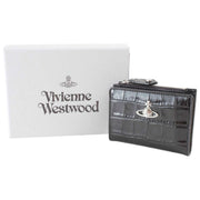 Vivienne Westwood Præget Croc Slim Flap Kortholder Pung - Sort