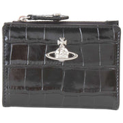 Vivienne Westwood Præget Croc Slim Flap Kortholder Pung - Sort