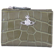 Vivienne Westwood Præget Croc Slim Flap Kortholder Pung - Khaki
