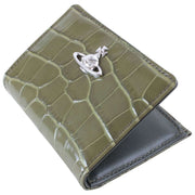 Vivienne Westwood Præget Croc Slim Flap Kortholder Pung - Khaki