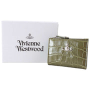 Vivienne Westwood Præget Croc Slim Flap Kortholder Pung - Khaki