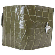 Vivienne Westwood Præget Croc Slim Flap Kortholder Pung - Khaki