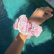 Moon Nude Peony Scrunchie - Pink/White