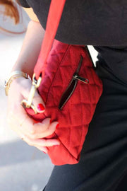 Hindbag Margault Quiltet skuldertaske - Terracotta Rød
