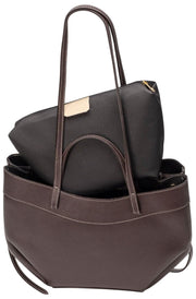 Elie Beaumont Origami Tote Bag - Mørk Chokoladebrun