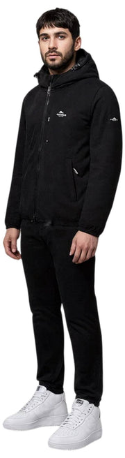 Helvetica Mountain Pioneers Eyeblock Hooded Windbreaker Jacket - Sort