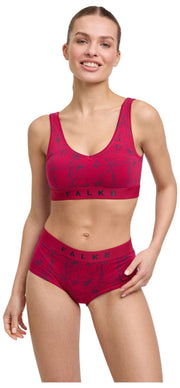 Falke Daily Comfort Print 2-Pak Bustier Bralette - Sort/Rød