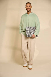 Hindbag Ava Medium 15 tommer bærbar taske - Leopard Off White