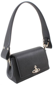 Vivienne Westwood Hazel Saffiano lille håndtaske - sort