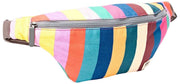 Roka Mill Hill Small Bomuld Canvas Bum Bag - Bred Multi Stripe