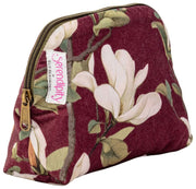 Elie Beaumont Serendipity Velvet Cosmetic Pouch - Burgundy Magnolia