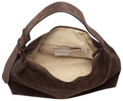 Elie Beaumont Suede Slouch Bag - Chokoladebrun