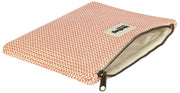 Bagtaske Ema Woven Medium Zipped Pouch - Coral Pink