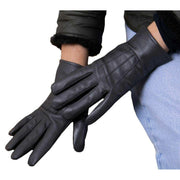 isotoner-smartouch™-three-point-leather-gloves---grey-34518551