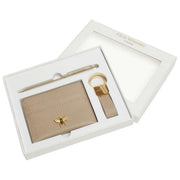 Alice Wheeler London Bow Card Holder Nøglering og Pen Luksusgavesæt - Stone Beige