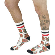 American Socks Moth Mid High Socks - White