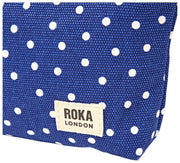 Roka Maida Vale lille bomuldslærredspose - Navy Polka Dot