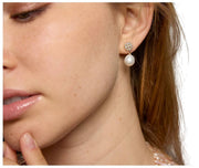 Pearls of the Orient Snowflake Pearl Drop øreringe - guld/hvid